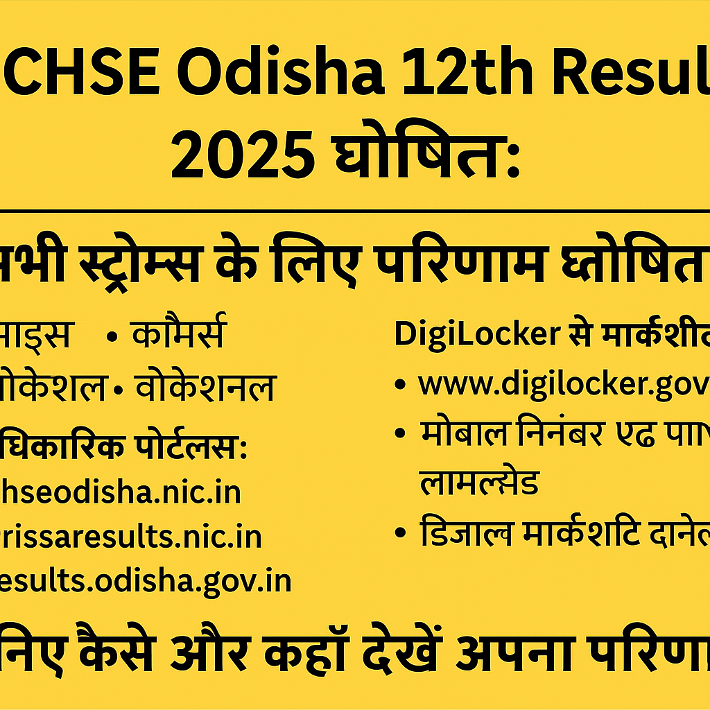 CHSE Odisha 12th Result 2025